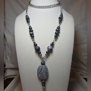 Artisan Gemstone Beaded Pendant Necklace
